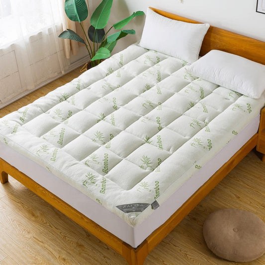 450GSM Bamboo Mattress Topper with Pillow, 8-21" Deep Pocket Cooling Bed Pad for Hot Sleepers, Machine Washable